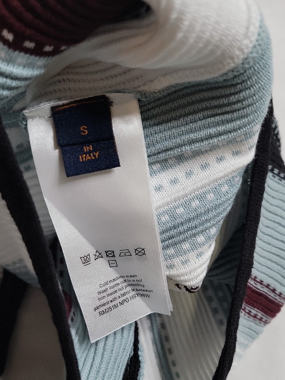 Louis Vuitton Striped Knit Athletic Shorts in Light Blue, White and Black - Picture 5 of 6